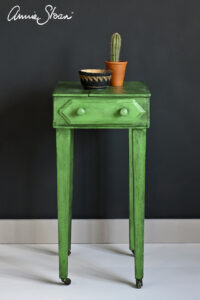 Antibes Green side table, Black Wax, Graphite Wall Paint Image 1